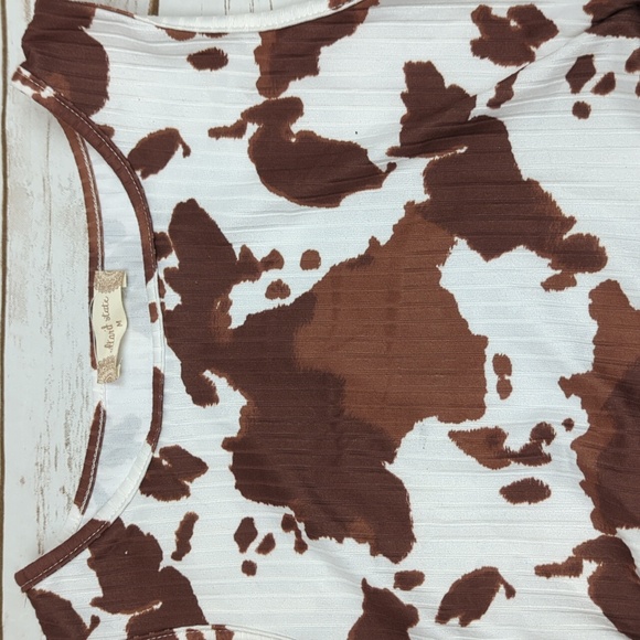 Altar'd State Cow Print Ribbed Knit Tank Top M - Picture 3 of 5